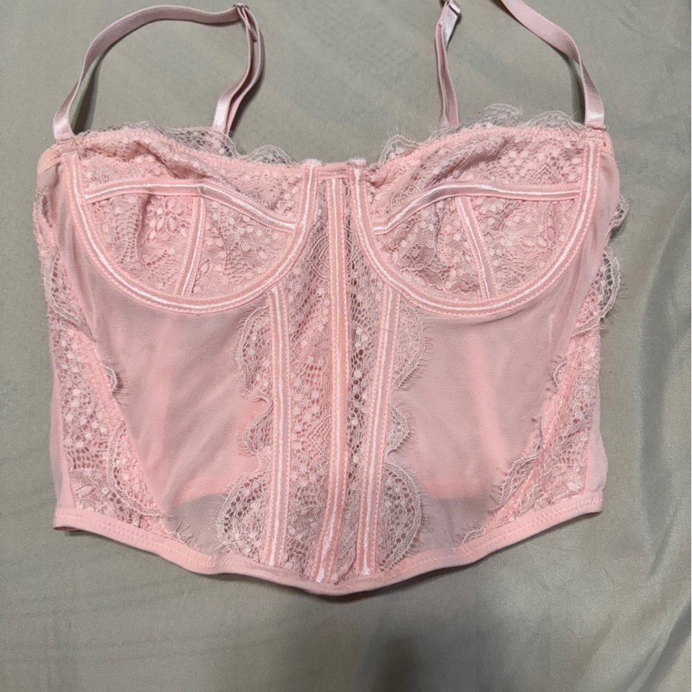 Pacsun pink lace corset top